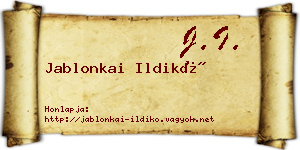Jablonkai Ildikó névjegykártya