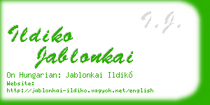 ildiko jablonkai business card